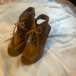 Brown back out heel sandal